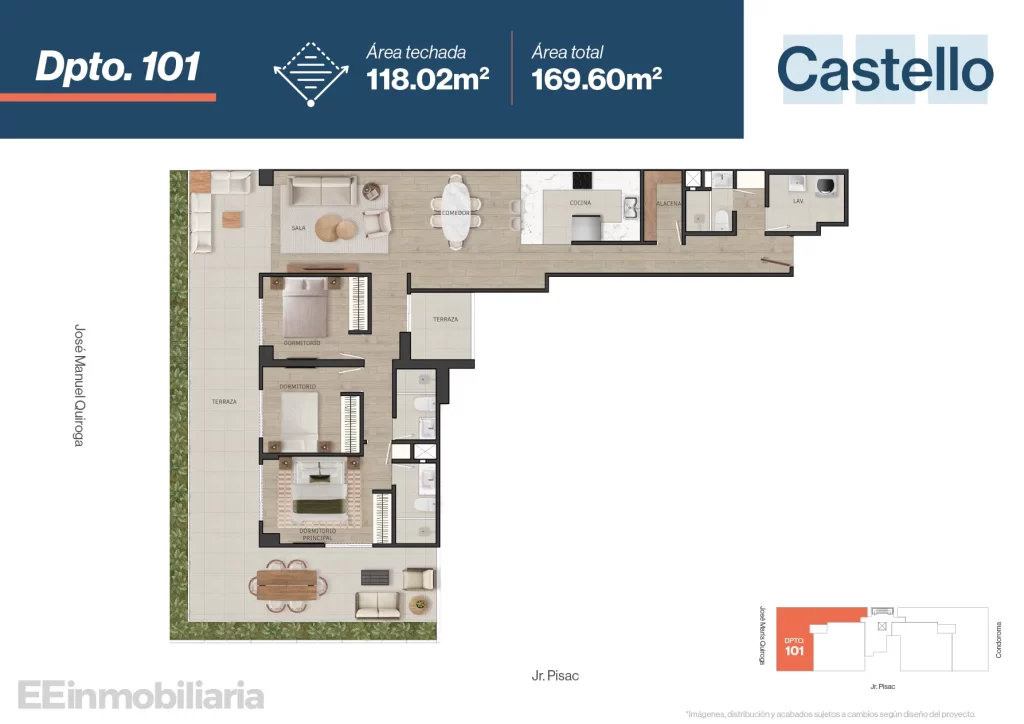 DPTO. 101 / 169.6 m² / 3 dorm