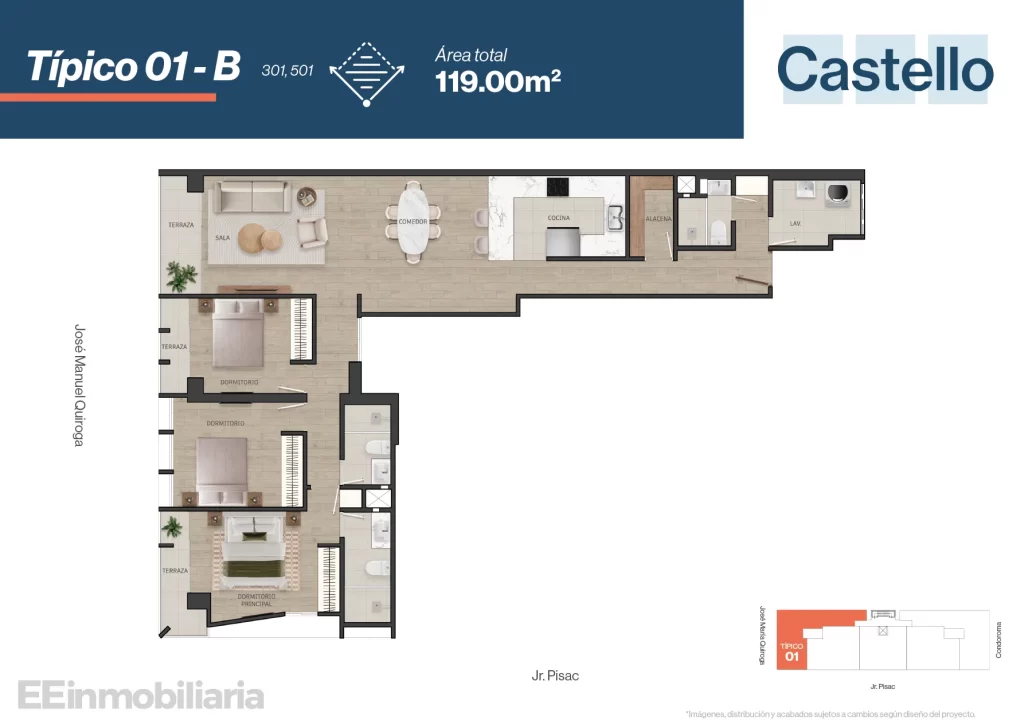 DÚPLEX 605 / 231.69 m² / 4 dorm