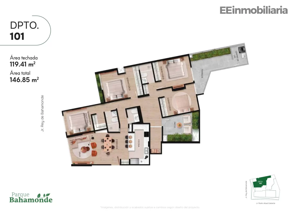 DPTO. 101 / 146.85 m² / 4 dorm