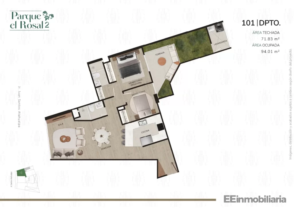 DPTO. 101 / 94.01 m² / 2 dorm