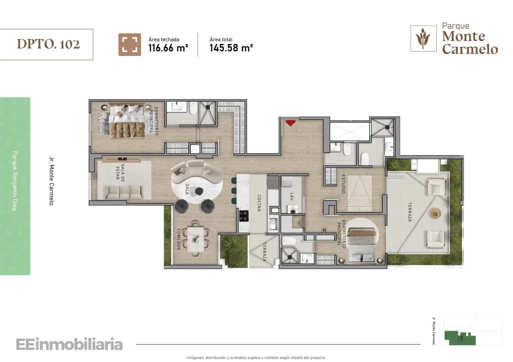 DPTO. 102 / 145.58 m² / 3 dorm