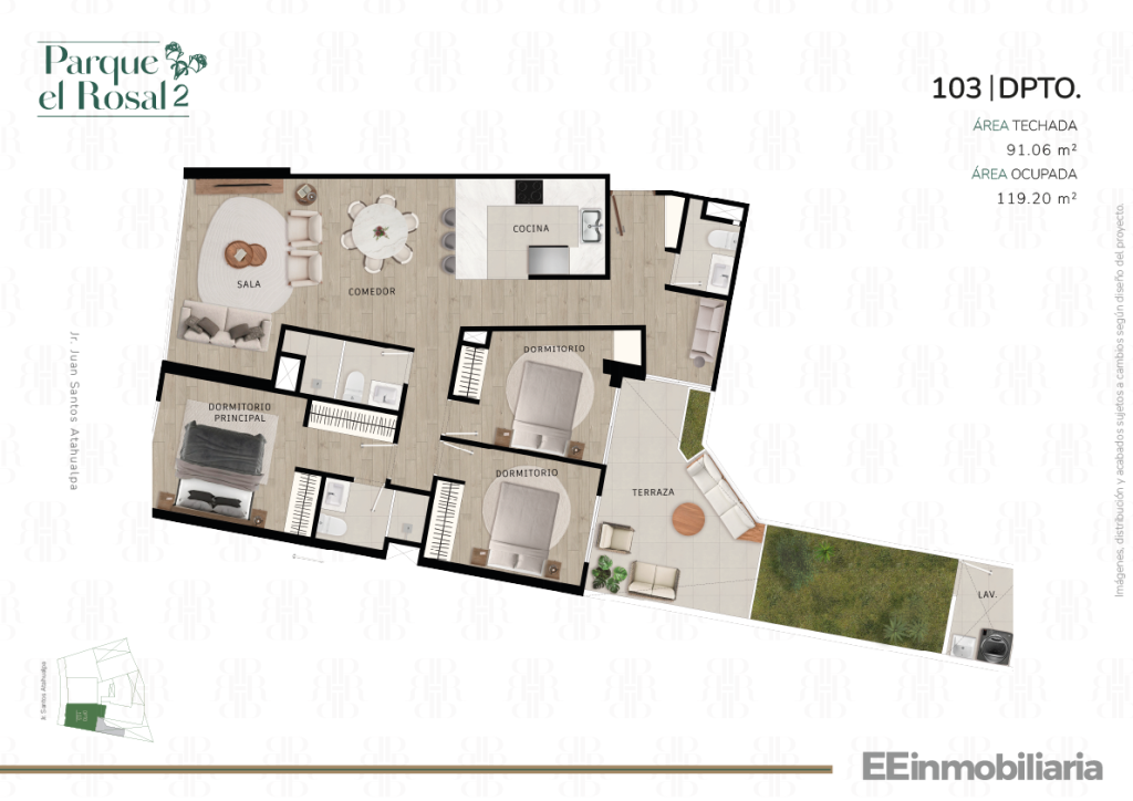 DPTO. 103 / 119.2 m² / 3 dorm