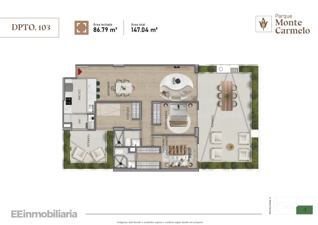 DPTO. 103 / 147.04 m² / 3 dorm