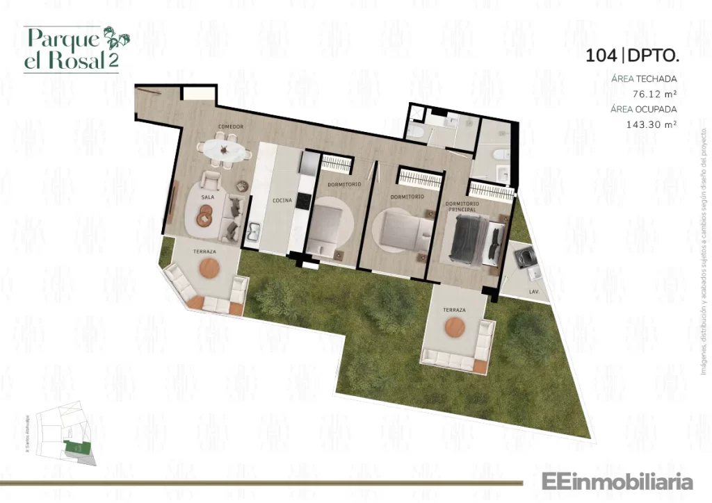 DPTO. 104 / 143.3 m² / 3 dorm