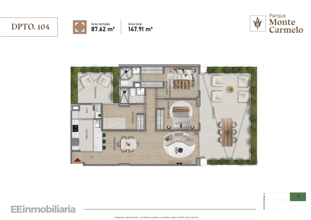 DPTO. 104 / 147.91 m² / 3 dorm