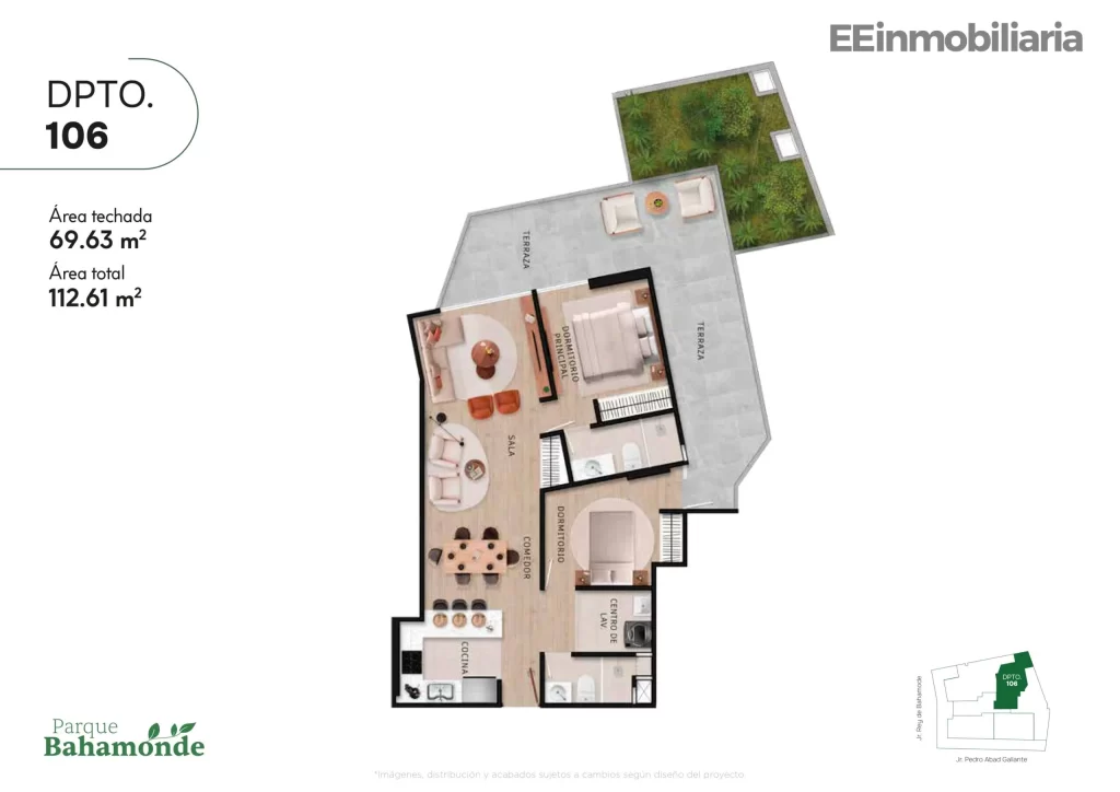 DPTO. 106 / 112.61 m² / 2 dorm