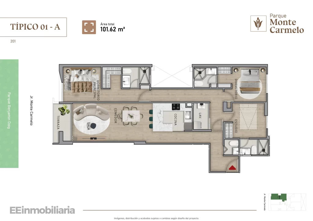 TÍPICO 1-A / 101.62 m² / 3 dorm