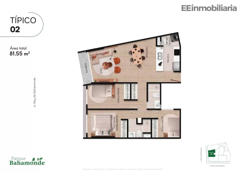 TÍPICO 02 / 81.55 m² / 3 dorm