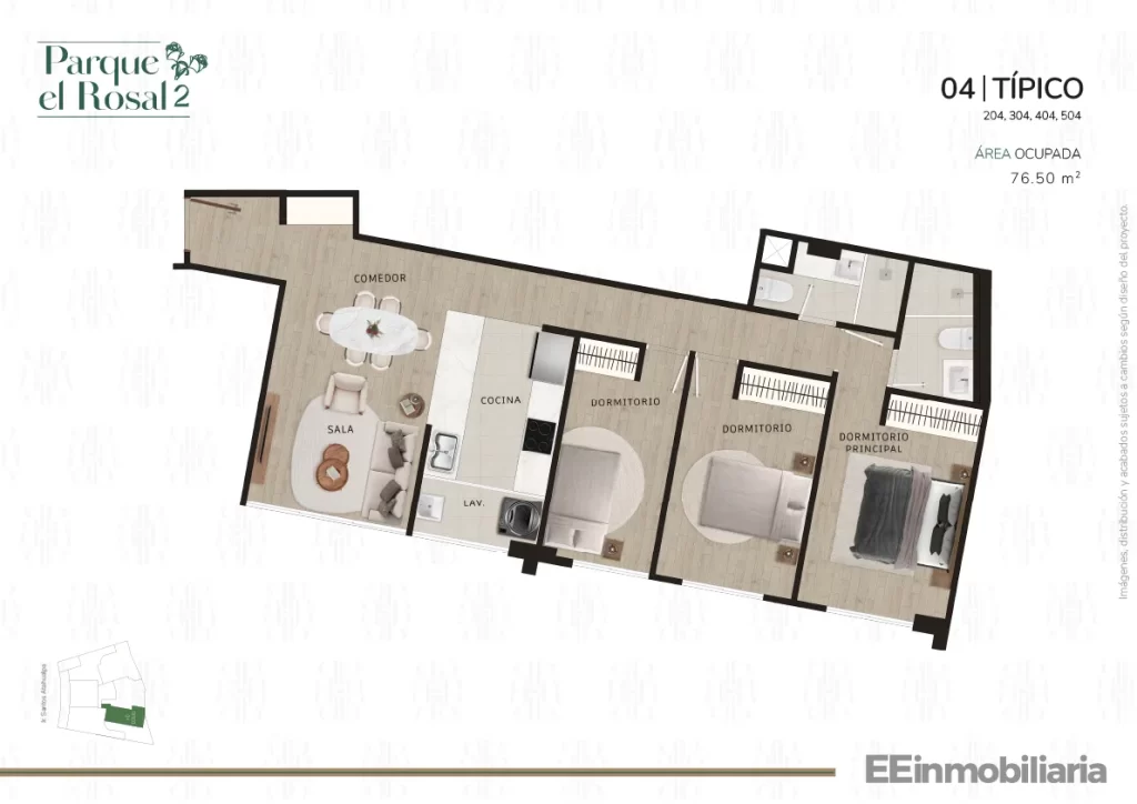 TÍPICO 4 / 76.5 m² / 3 dorm
