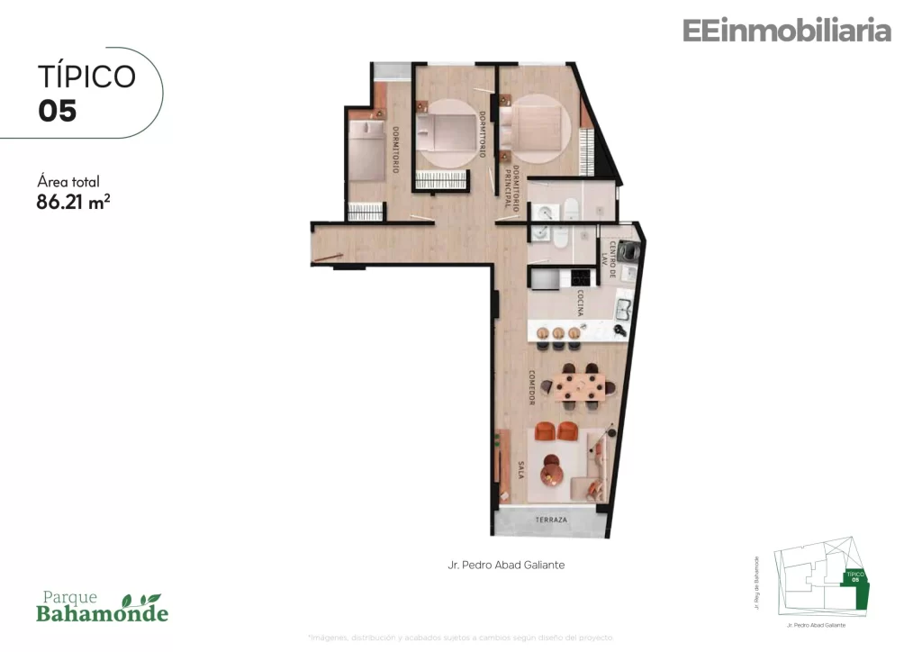 TÍPICO 05 / 86.21 m² / 3 dorm