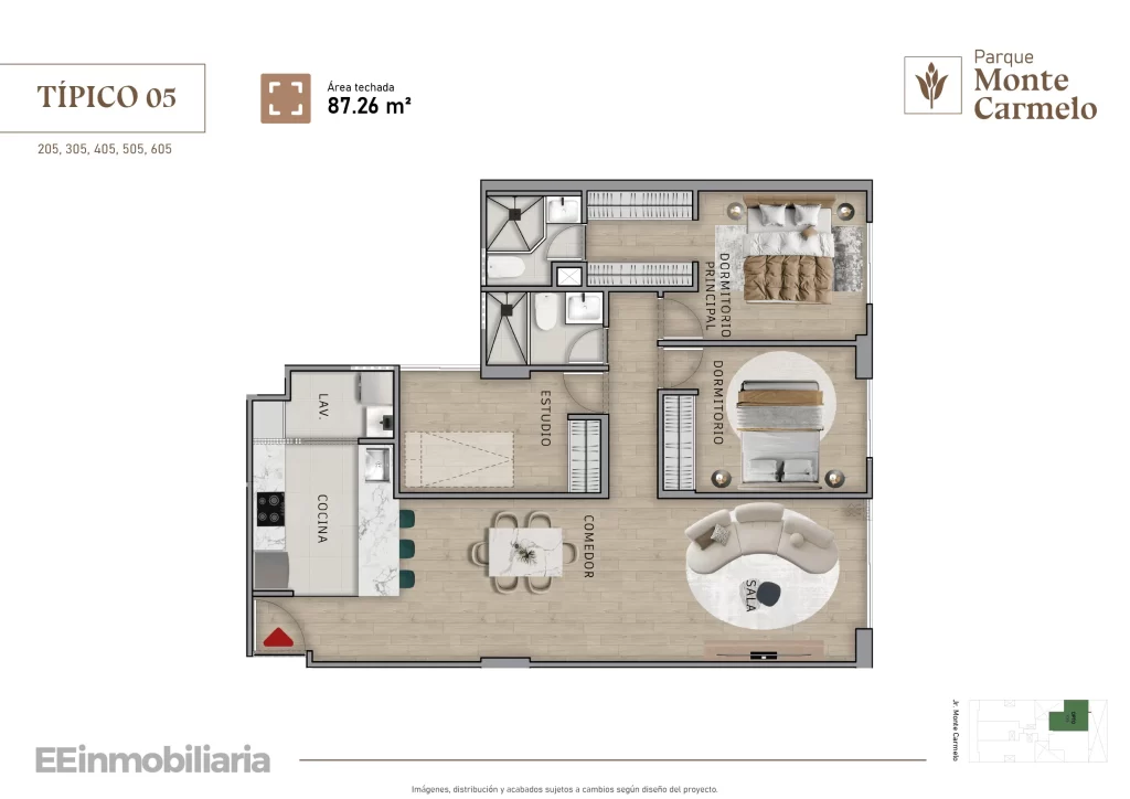 TÍPICO 5 / 87.26 m² / 3 dorm