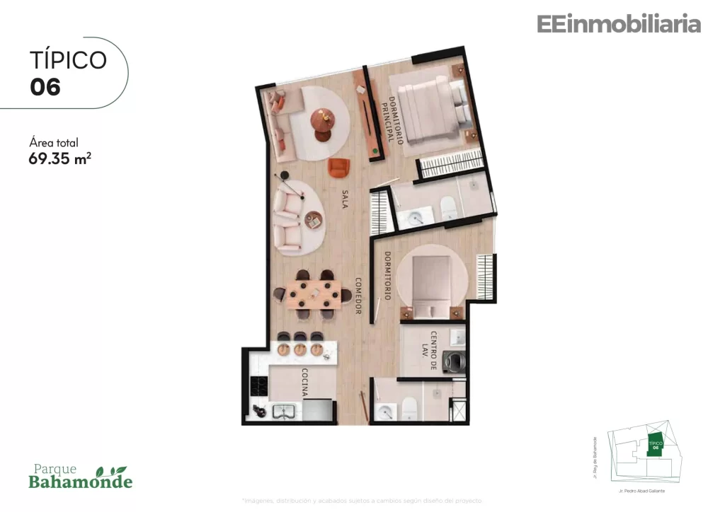 TÍPICO 06 / 69.35 m² / 2 dorm